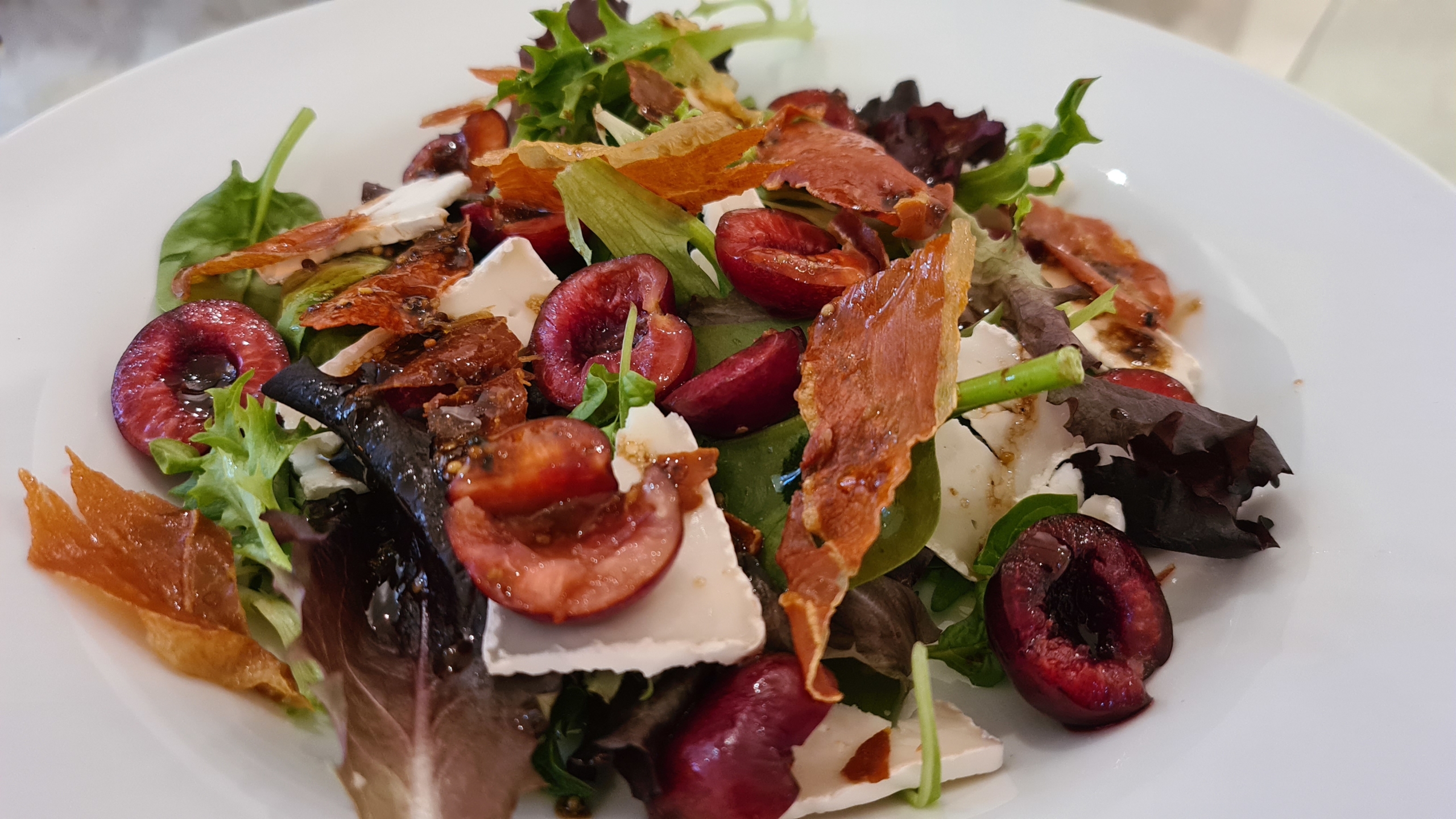 Pata Negra, Cherry, Goats Cheese Salad