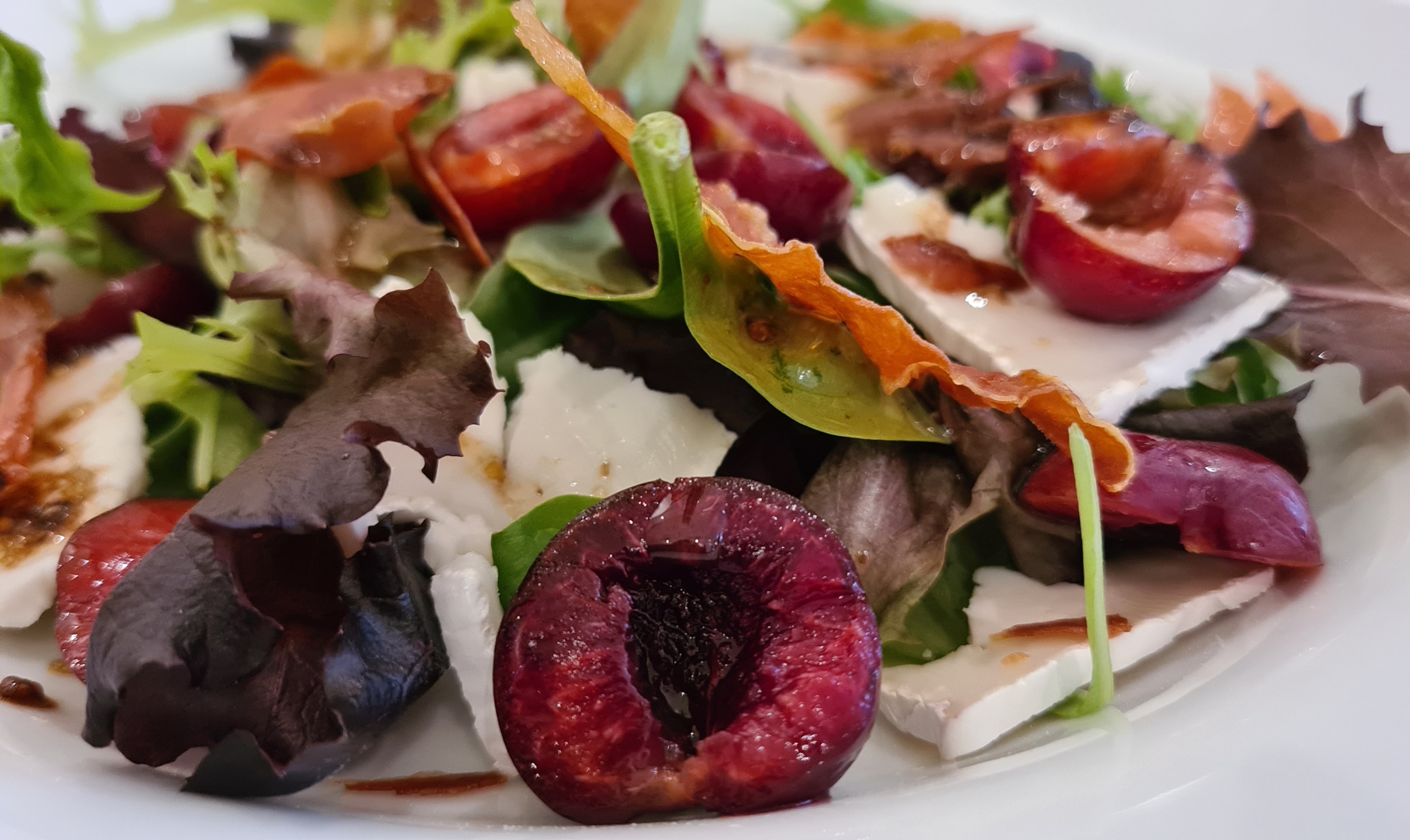 Jambon, Cherry, Goats Cheese Salad